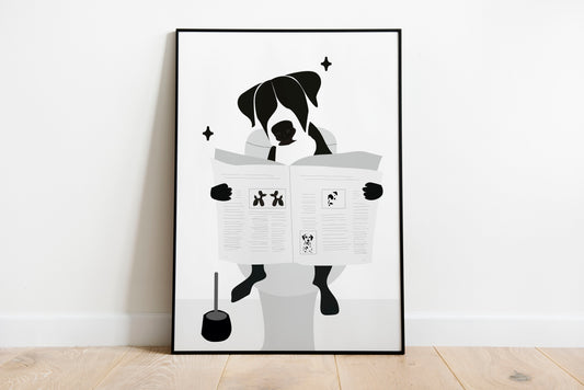 Dog's Private Reading Room | Unframed