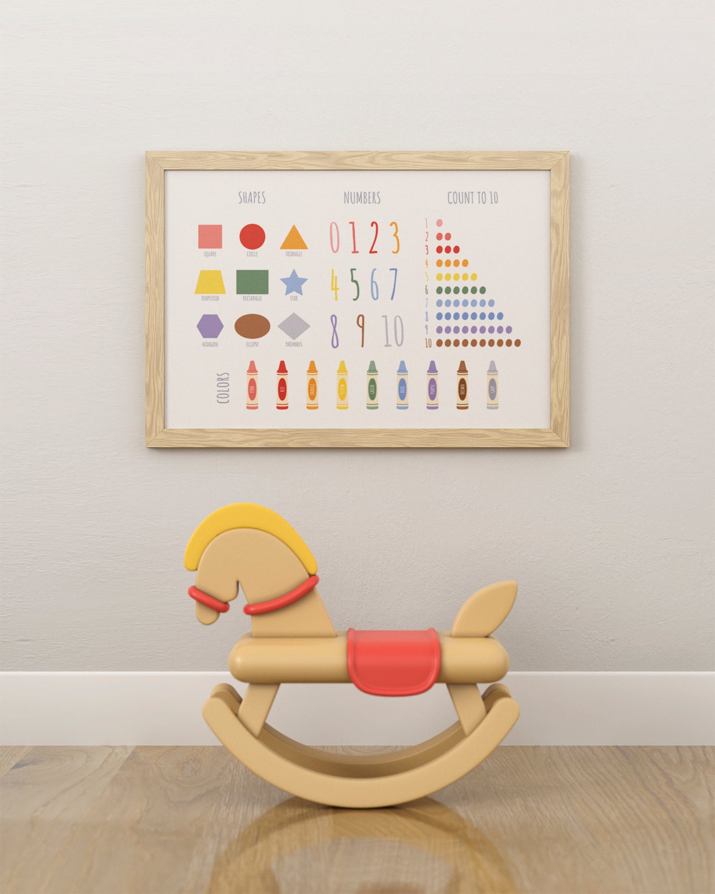 Numbers Shapes Colors Learning poster | Unframed