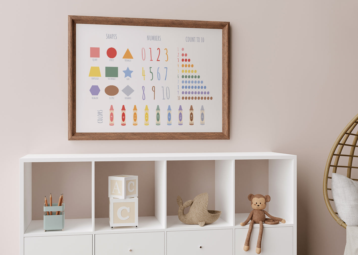 Numbers Shapes Colors Learning poster | Unframed